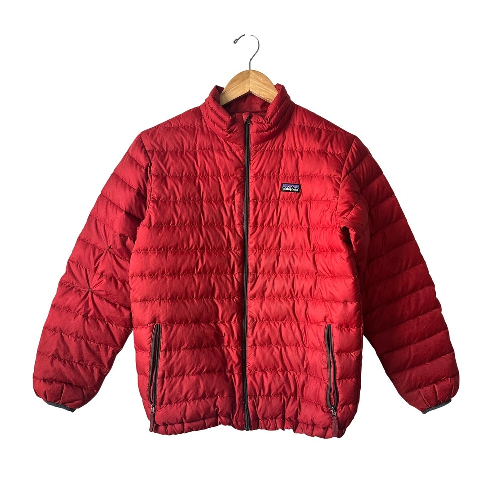Patagonia Boys XL 14 Down Jacket Red Puffer Full Zip 68244F14